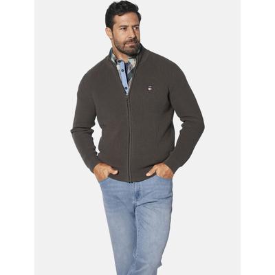 Strickjacke JAN VANDERSTORM "Strickjacke NORANDER", Herren, Gr. XL, braun, Obermaterial: 100% Baumwolle CO., unifarben, 