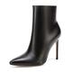Castamere Womens Zip Ankle Boots Stilettos Booties 4IN Heeled PU Black Pumps UK 8