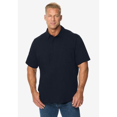Men's Big & Tall SILVER Cooling Pocket Polo by KingSize in Black (Size 3XL)