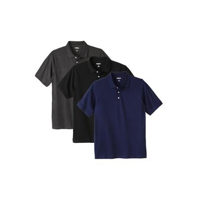 Men's Big & Tall 3-Pack Piqué Polos by KingSize in Basics (Size L)