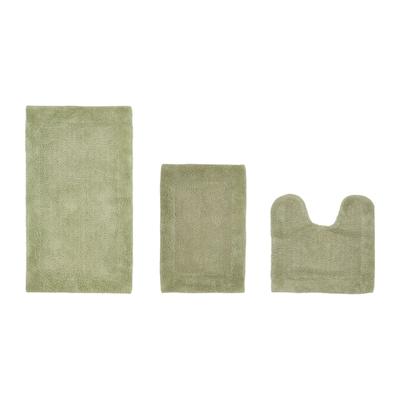 Better Trends Bath Rugs Set 100% Cotton Tufted Soft Water Absorbent Bathroom Rug for Shower, Sink Bath Mats Edge Collection