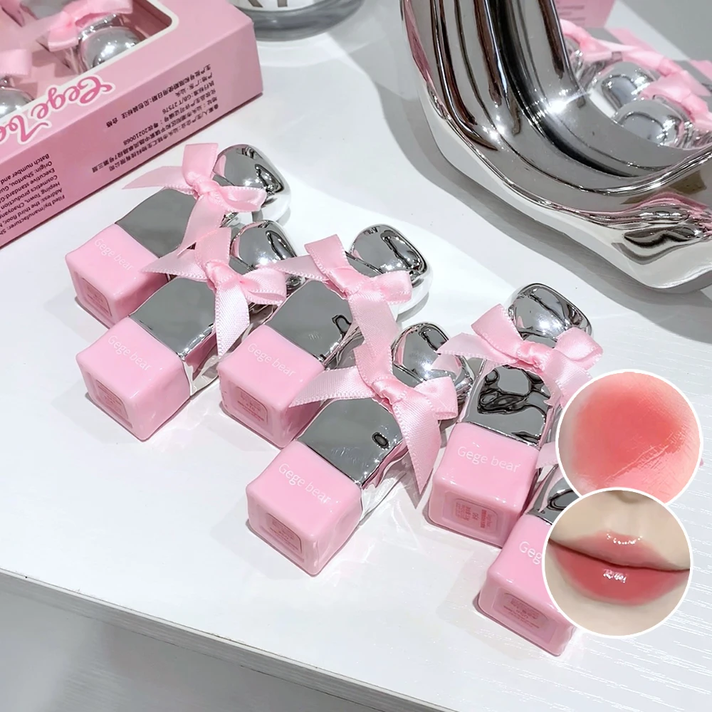 Gegebear Water Gloss Lip Glaze Set, spiegelähnliches Make-up, nicht leicht zu färben, Cup Valentinstag-Lippenstift-Set Image