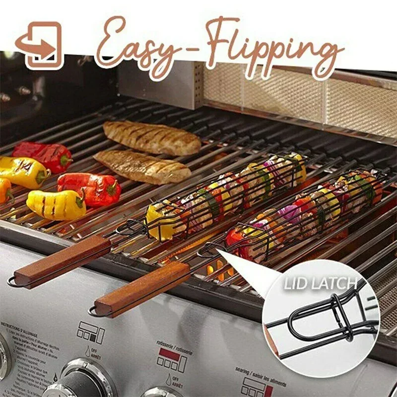 Tragbare Kochen Werkzeug Grill Net Clip Draht Verschlüsselung Fleisch Gemüse Schiene Grill Rack Outdoor Grill Utensilien Kochen Image
