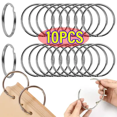 1-10PCS Binder Rings Loose Leaf Metal Book Ring Album Scrapbook Binders Craft Photo Organizer Keychain For Home Office