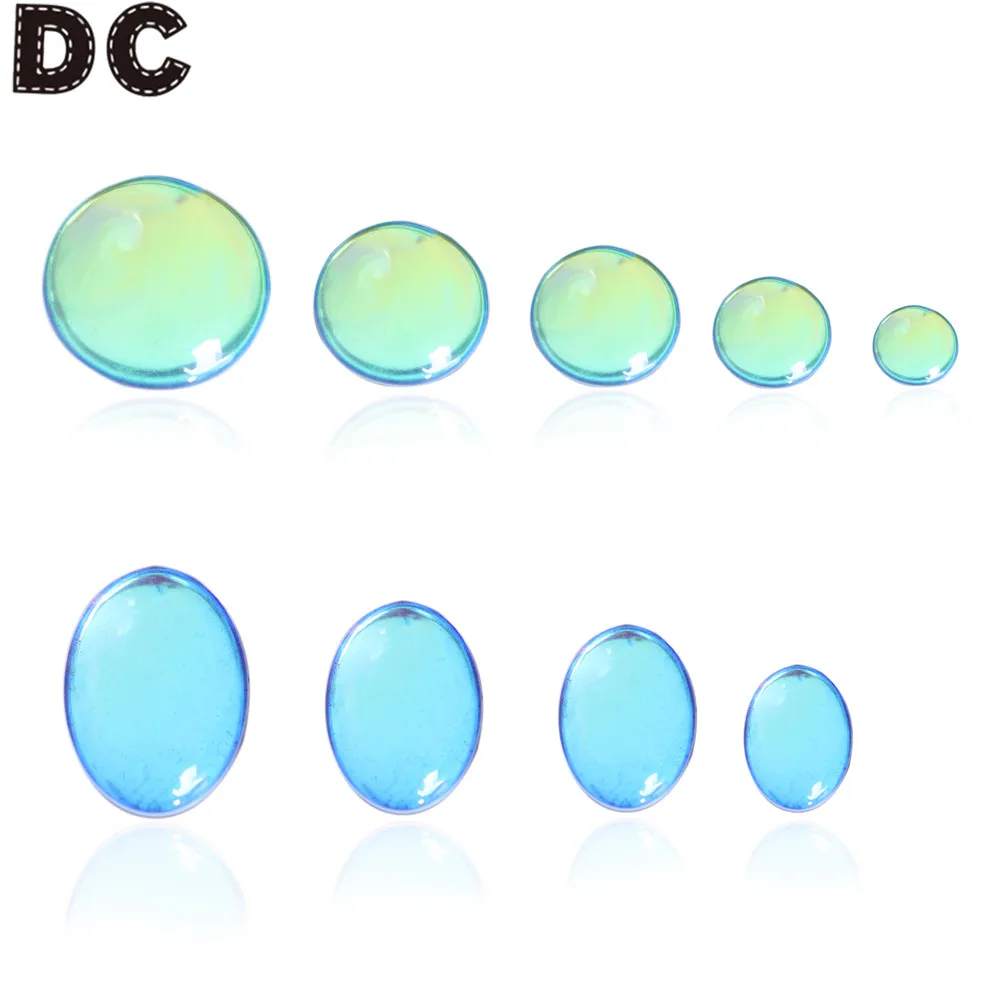 10 pz/lotto diametro 6-20mm AB-Cabochon in vetro colorato Cabochon piatto trasparente adatto vassoio pendente anello vuoto per gioielli fai da te