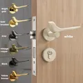 Serratura per porta per uccelli, camera da letto interna, porta per la casa, serratura silenziosa con maniglia per porta in legno di tipo diviso