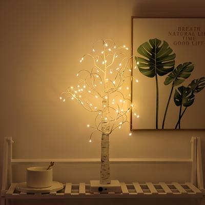 TEMU 1pc White Led Light, 72 Bulbs Adjustable , Theme Plastic Tabletop Decor, Encaustic , Usb Powered, Battery-free, For Party Bedroom Outdoor Decor, Christmas Elf Decoration