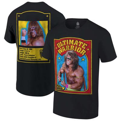 Ripple Junction Herren T-Shirt The Ultimate Warrior im Retro-Stil mit Sportkarten-Motiv, Schwarz Image