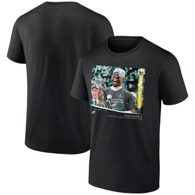 Philadelphia Eagles Flash-Funktionen Super Bowl Jalen Hurts Feier T-Shirt - Schwarz - Herren Image