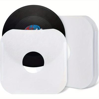 TEMU 10pcs/20pcs White Paper Record Outer Sleeves, Kraft Paper Vinyl Record Protective Covers With Round Corner For Storage, Paper Record Sleeves Lp Record Jackets 12inch