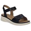Sandale JOSEF SEIBEL "Sevran 01", Damen, Gr. 41, schwarz, Leder, casual, Schuhe, Freizeitschuh, Keilsandale mit Klettverschluss