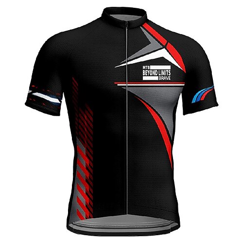 Herren Radtrikot Geometrisch Kurzarm Fahhrad T-Shirt Trikot mit 3 Gesäßtaschen Mountainbike MTB Schnelltrocknend Anatomisches Design Feuchtigkeitsableitend Atmungsaktiv Sport Schwarz Gelb Blau Image