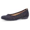 Ballerina GABOR, Damen, Gr. 44, blau (nachtblau), Nubukleder, sportlich, Schuhe, Slipper, Businessschuh, Halbschuh mit Hovercraft Luftkammerlaufsohle