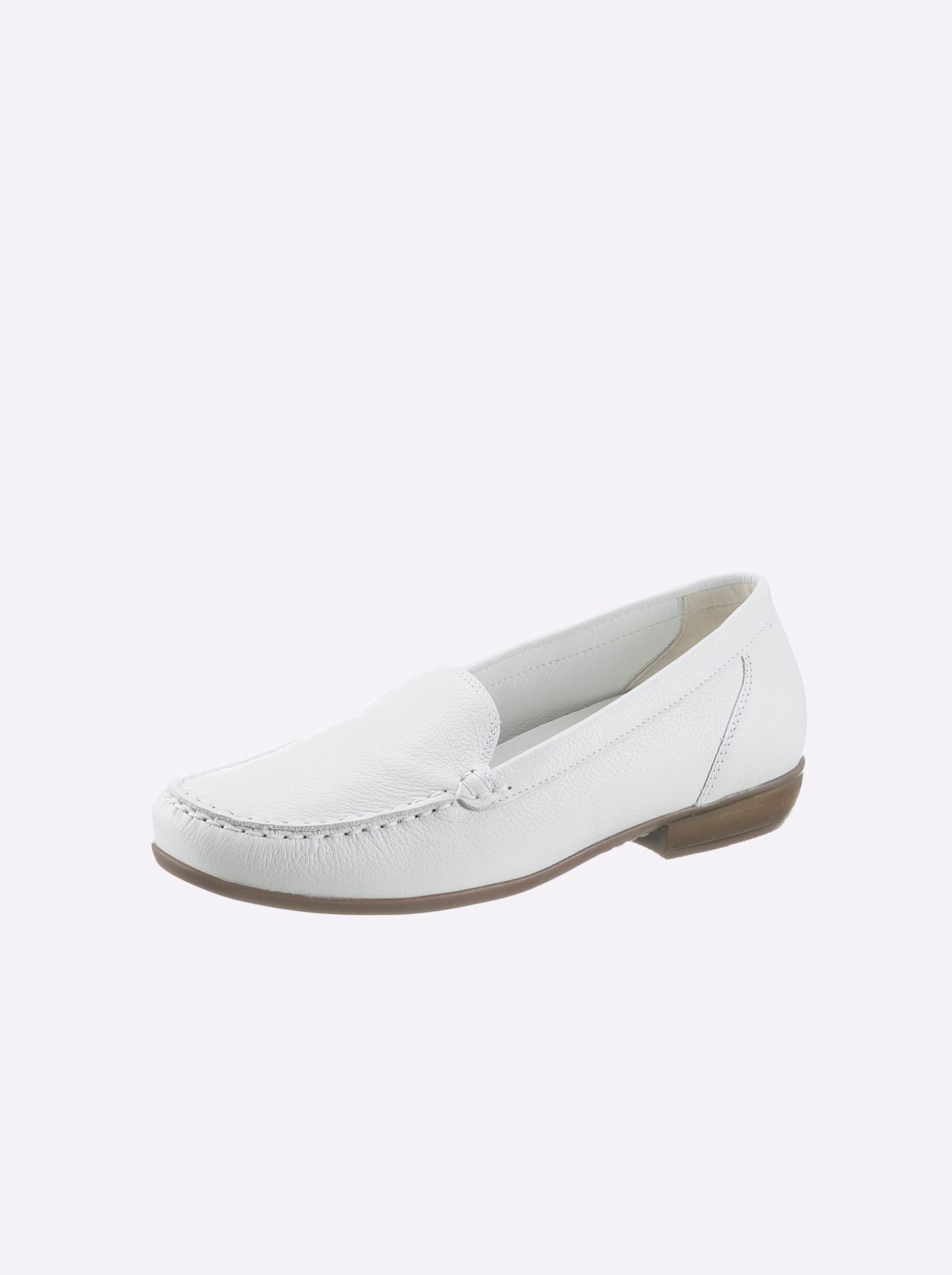 Slipper WALDLÄUFER, Damen, Gr. 5,5, weiß, Glattleder, Basic, Schuhe