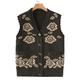 Women'S Mother'S Knitted Sweater Cardigan - Winter Sleeveless Waistcoat Middle-Aged And Elderly Top Autumn Warm Flowers Vest Jacket For Grandma Clothes,Green,X,Large