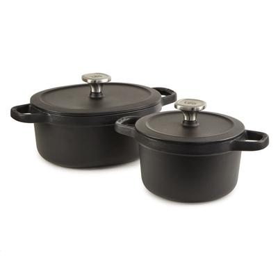 BergHOFF Graphite 4Pc Enameled Cast Iron Covered Stockpot Set