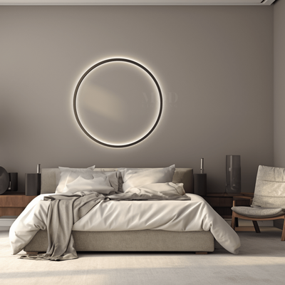 Halo | Modern Wall Lamp | Style A - Black / Large / Cool White (6000k) | Bedroom Lighting | Wall Lighting | Indoor Lighting | MOD LIGHTING