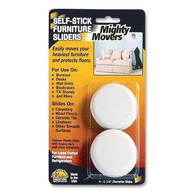 Master Caster Mighty Movers Self-Stick Furniture Sliders, Round, 2.25