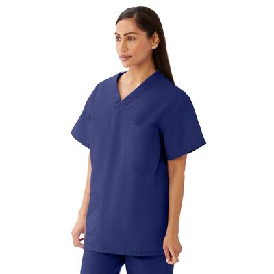 Medline AngelStat Unisex Reversible V-Neck Scrub Top with 4 Pockets, Navy, Size XS, Angelica Color Code, 1/EA (M630NNTXS-CA)