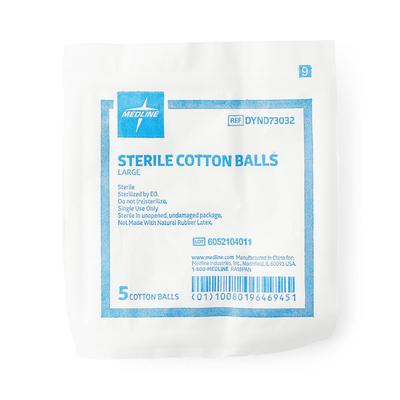 Medline Cotton Balls, Large, Sterile, 25/CS (DYND73032)