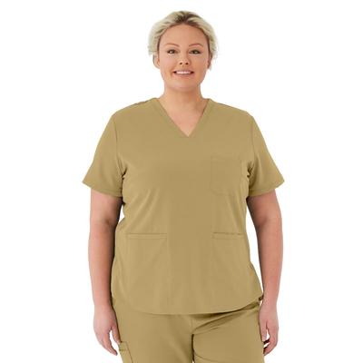 Medline Lex AVE Women's Scrub Top, Khaki, Size 2XL, 1/EA (4802KHKXXL)