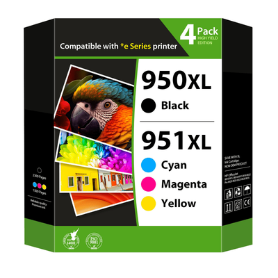 TEMU 4-pack Ink Cartridge Set, Compatible With Pro 8600/8610/8620/8625/8615/276dw, Brand-compatible 950xl/, North America - Black, , Magenta, Yellow