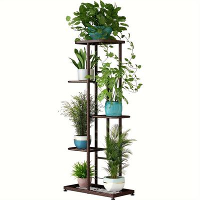 TEMU Elegant 6-tier Wrought Iron Plant Stand - Holds , Ideal For Balcony & Home Decor, Easy Assembly Plant Pots For Indoor Plants Pots For Indoor Plants Image
