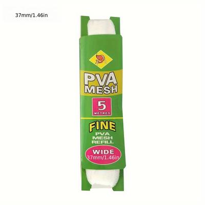 TEMU 5m Soluble Pva Mesh Bag Refill Carp Feeder Fishing Lures Refill Rig Hook Wrap Bags 25mm 37mm 44mm Fishing Accessories Image