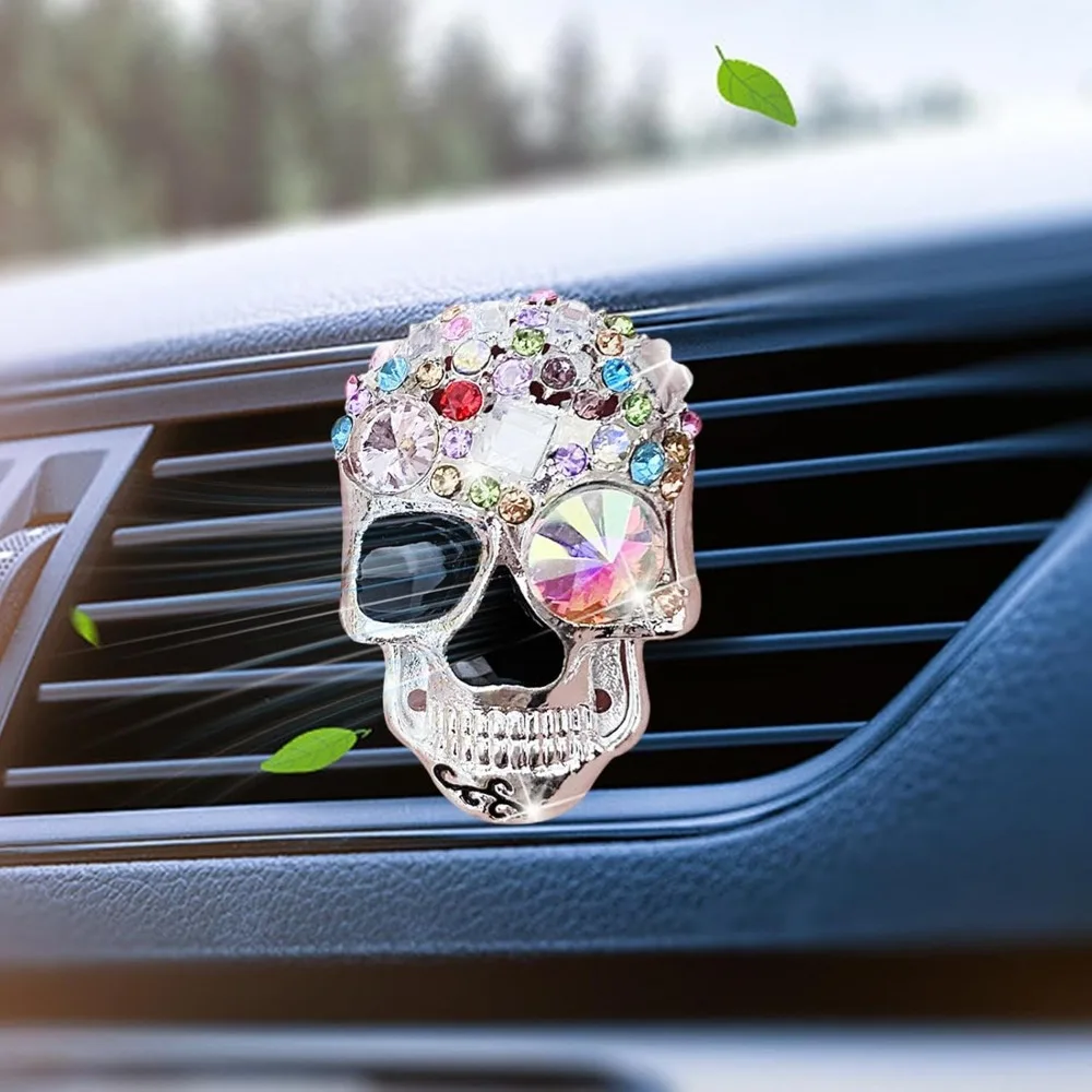 Niedliche Schädel Auto Entlüftung clips coole Auto aromatische Entlüftung sclip Auto Innen lüftung Schädel Dekor Erfrischer Auto Charme Auto Entlüftung zubehör Image