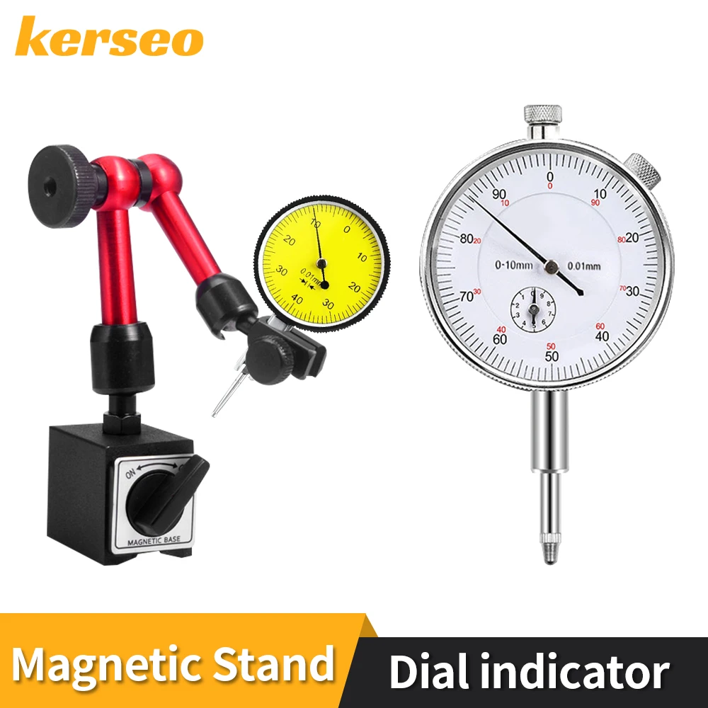 Comparatore Base magnetica Supporto magnetico Quadrante Foro Calibro Micrometro Strumenti di misura Indicatore di tipo ora Comparatore Orologio
