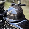 Casco da moto da uomo retrò in vera fibra di carbonio 3K nero brillante casco da soldato in stile tedesco Retro Cruiser DOT ECE