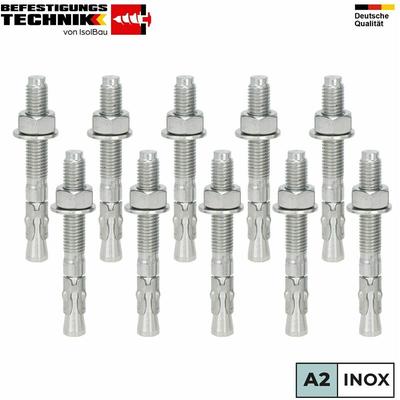 Schwerlastanker A2 Edelstahl M12 x 100mm Bolzenanker Stahlanker - 10 Stk. Image
