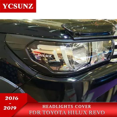 Car HeadLight Cover For Toyota Hilux Revo Rocco SR5 2015 2016 2017 2018 2019 2020 Black Basic