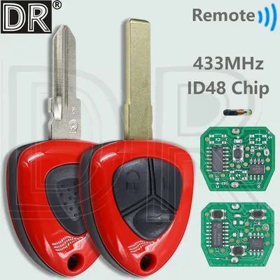 DR ID48 Chip 433MHz 1/3 Button Car Remote Key 012432 TRWS46E For Ferrari F430 458