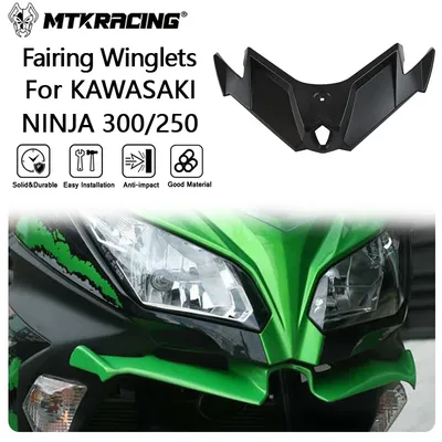 MTKRACING For KAWASAKI NINJA300 NINJA250 2013-2017 Front Fairing Winglets Aerodynamic Wing Shell