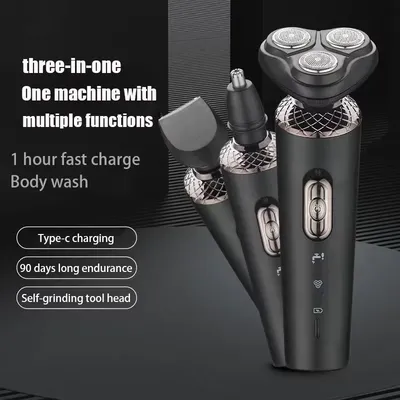 Electric Shavers for Men Waterproof Electric Trimmer Razor Wet & Dry Use Rechargeable Battery