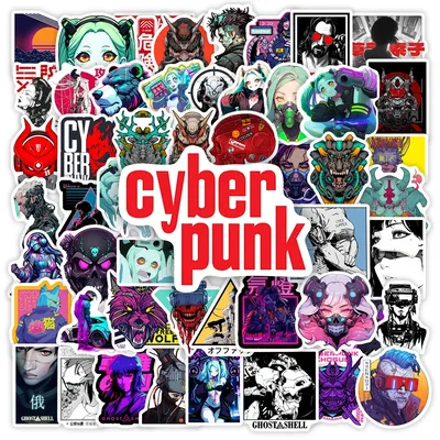 Cyberpunk Sticker 80s Sci-fi Anime Game Kid DIY Gift Toy Decorative Decal for Scrapbook Journal