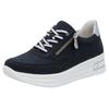 Plateausneaker RIEKER, Damen, Gr. 40, silber (nachtblau, silberfarben), Lederimitat, sportlich, Schuhe, Schnürschuh, Halbschuh, Freizeitschuh mit Soft-Einlage