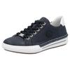 Plateausneaker RIEKER, Damen, Gr. 40, blau (nachtblau, weiß), Lederimitat, sportlich, Schuhe, Schnürschuh, Halbschuh, Freizeitschuh mit weißer Rahmennaht, Topseller