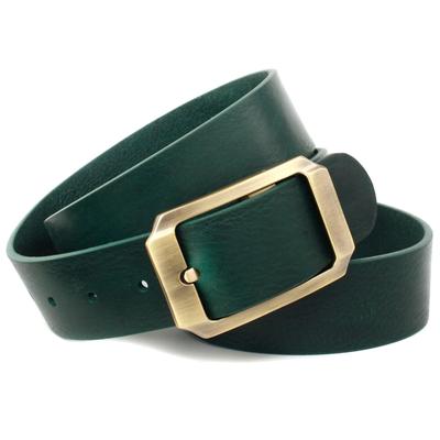 Ledergürtel ANTHONI CROWN, Damen, Gr. 115, grün, Leder, unifarben, casual,modisch, Gürtel, mit messingfarbener Schließe Image