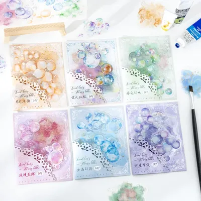 20pcs Vintage Sticker Pack Color blending bubbles Junk Journal DIY Scrapbooking Supplies Collage