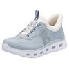 Slip-On Sneaker RIEKER SPORT "Ready2GO", Damen, Gr. 39, weiß (hellblau, weiß), Nubuklederimitat, Textil, casual, Schuhe, Schlupfschuh, Halbschuh, Freizeitschuh mit Schnellverschluss, Topseller