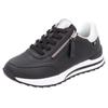 Plateausneaker RIEKER SPORT, Damen, Gr. 39, schwarz-weiß (schwarz, weiß), Leder, Lederimitat, kontrastfarbene Details, sportlich, Schuhe, Freizeitschuh, Halbschuh, Schürschuh in schmaler Form