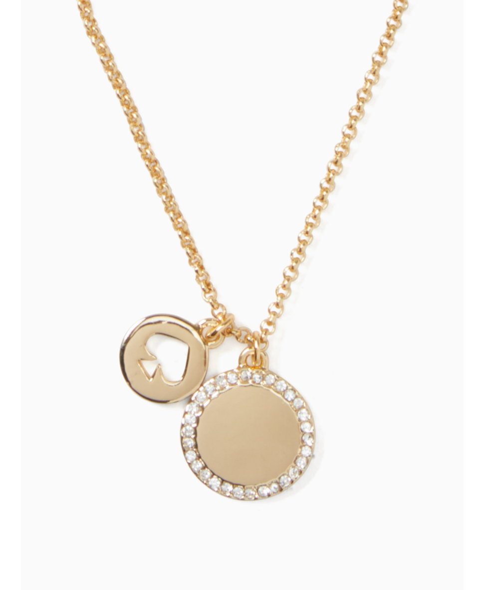 Kate Spade Womens Pave Charm Pendant - Gold Cubic Zirconia - One Size | Kate Spade Sale | Discount Designer Brands