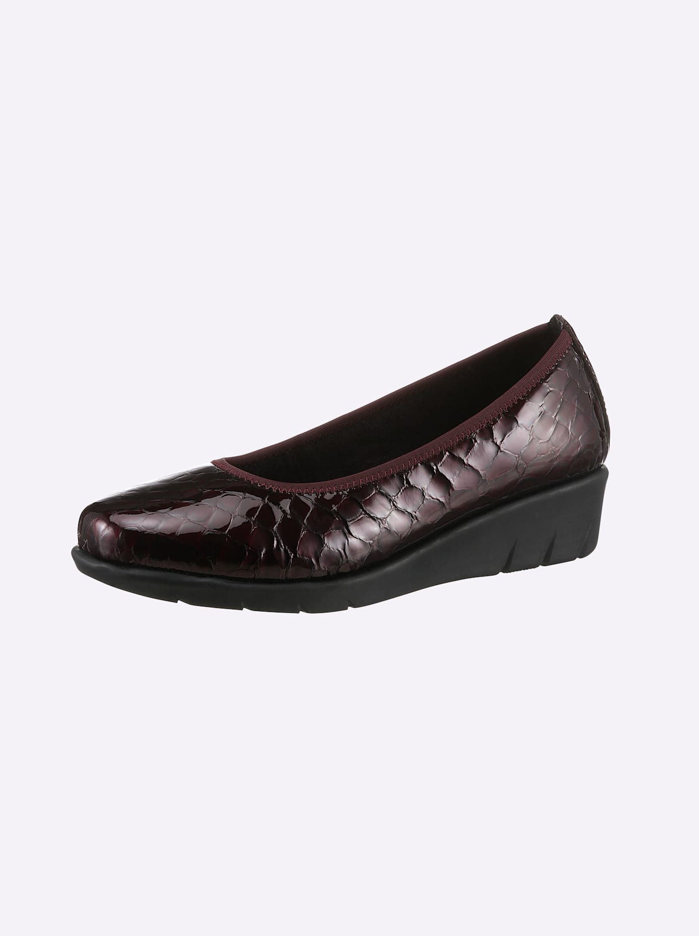 Ballerina CLASSIC BASICS, Damen, Gr. 36, rot (bordeaux), Lackleder, Leder, Basic, Schuhe Ballerina