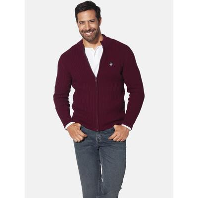 Strickjacke JAN VANDERSTORM "Strickjacke ONERVA", Herren, Gr. XL, rot (dunkelrot), Obermaterial: 100% Baumwolle CO., uni