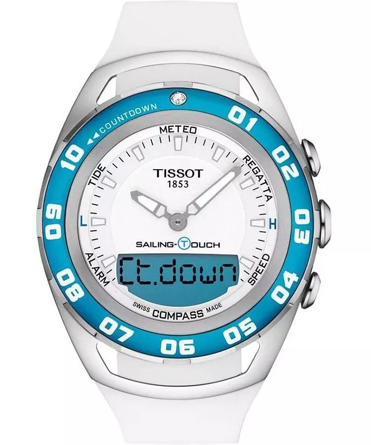 Tissot T-touch Sailing Mens White Watch T0564202701100 Rubber - One Size | Tissot Sale | Discount Designer Brands