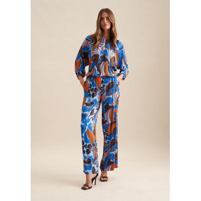 Culotte SEIDENSTICKER "Schwarze Rose", Damen, Gr. 38, Normalgrößen, blau (hellblau), 100% Viskose, geblümt, Hosen Image