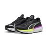 Laufschuh PUMA "Scend Pro 2 Laufschuhe Erwachsene", Gr. 42, schwarz gelb alert pure magenta lila, Obermaterial: Textil, Synthetik; Futter: Textil; Innensohle: Textil; Laufsohle: Gummi, Schuhe