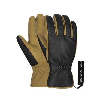Skihandschuhe REUSCH "Outsider", Damen, Gr. 9, braun (schwarz, braun), 60% Rindsleder, 30% Wolle, 10% Polyamid, mehrfarbig, sportlich, Handschuhe, mit winddichter und atmungsaktiver Funktion Image